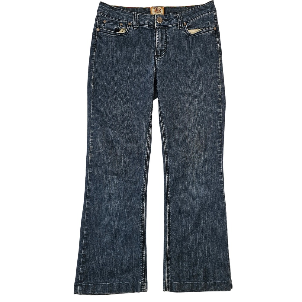 J2 by Jou Jou Premium Denim Bootcut Jeans Women Size 8 Dark Wash Stretch Blue
